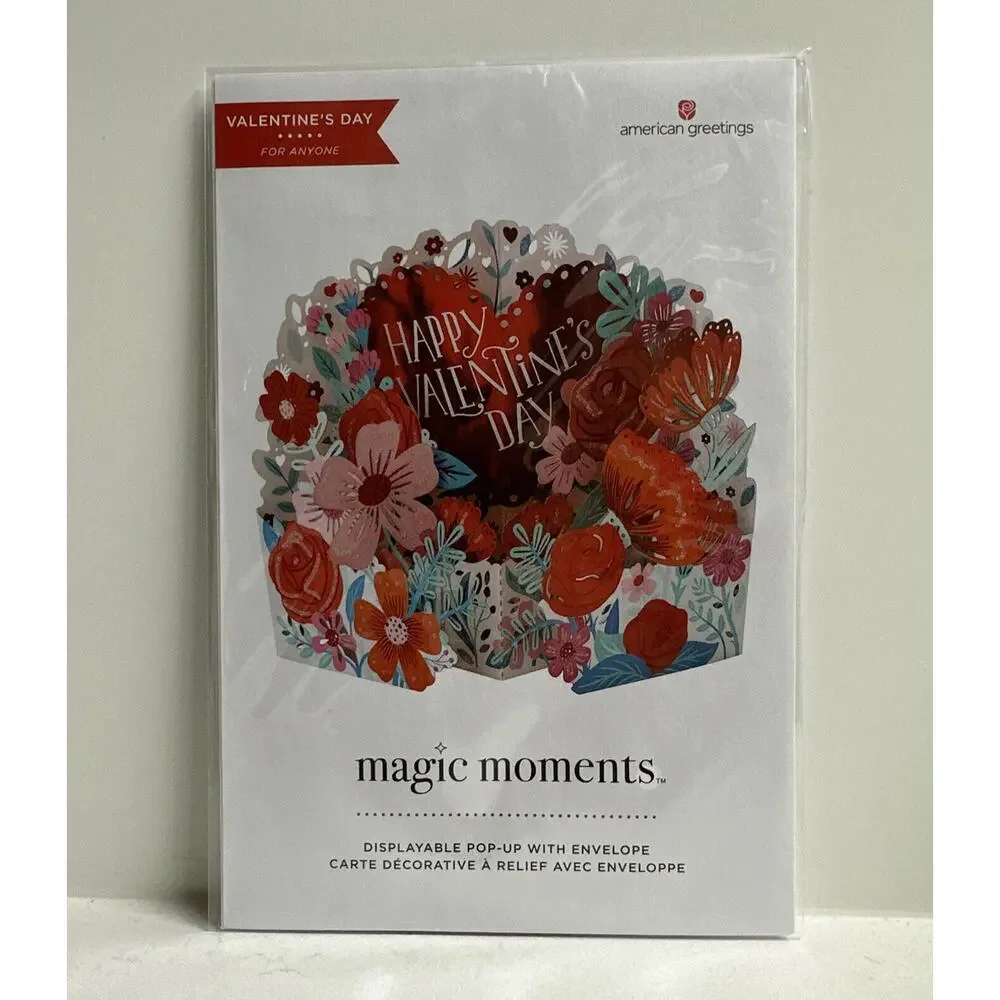 American Greetings Magic Moments Displayable Pop-Up Valentine's Day Card New